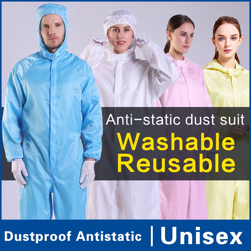 Clean room Overall Jumpsuit Coverall ESD PPE Suit Washable Reusable