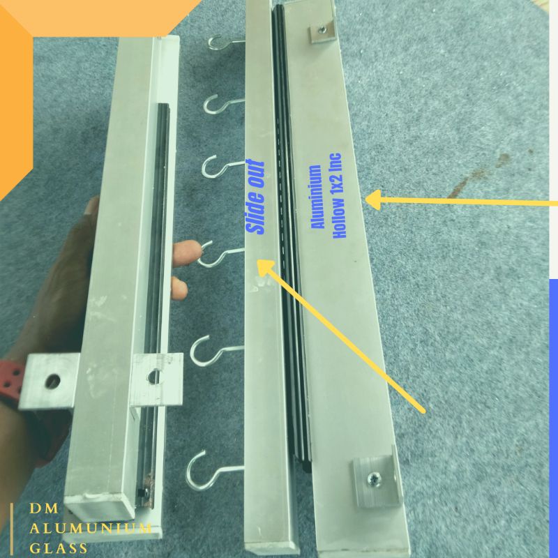 Aluminium Kitchen Pull out pan hanging rack /Rak Kuali Dapur Tarik ...