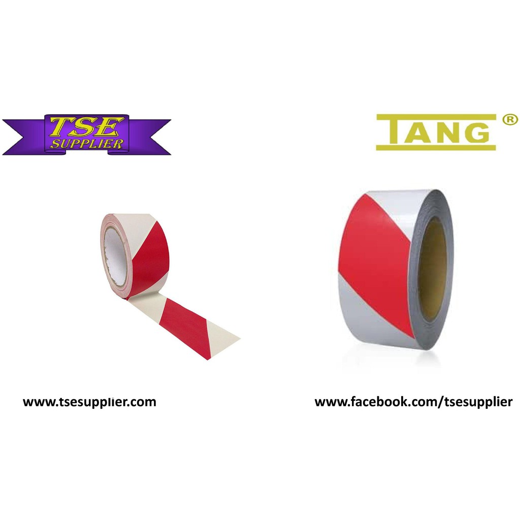 ADHESIVE SAFETY FLOOR TAPE (RED & WHITE) Shopee Malaysia