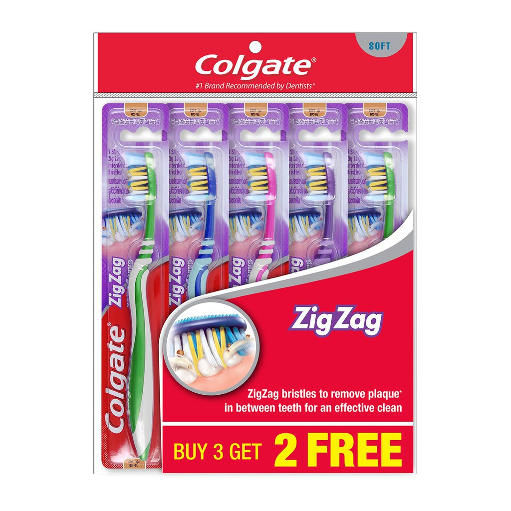 Colgate Zig Zag Toothbrush Soft (Buy 3 Free 2) Shopee Malaysia