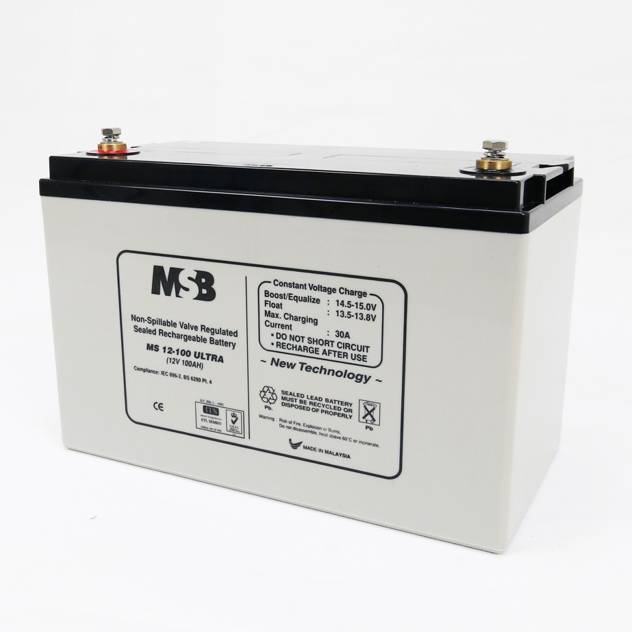 MSB MS12-100 Bateri Ultra VRLA Tertutup 12V 100AH - Lead Acid ...