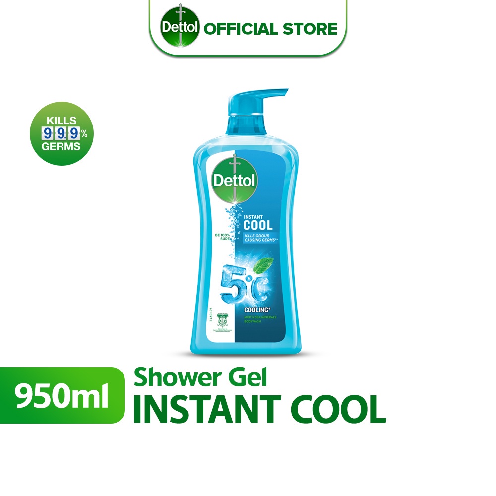 Dettol Antibacterial Shower Gel Body Wash Instant Cool (950ml) Shopee