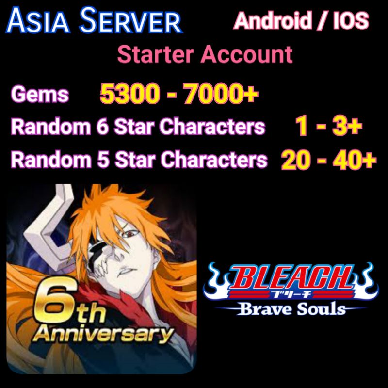 Bleach Brave Souls Starter Account for Asia Server Shopee Malaysia