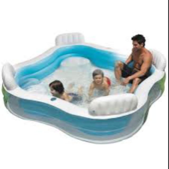Intex Family Swimming Pool with Seat Summer Play Sand Toys Large Pool ...