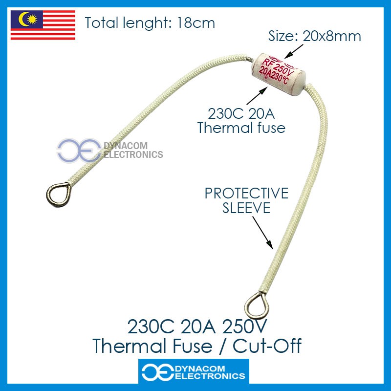 Rice Cooker Thermal Fuse 230C Degree 20A 250V 20A Thermal Fuse CutOff