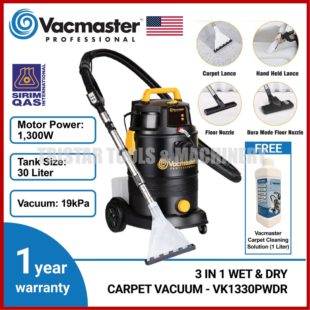 VACMASTER 3IN1 MultiPurpose Industrial Carpet Cleaner 30L WET & DRY