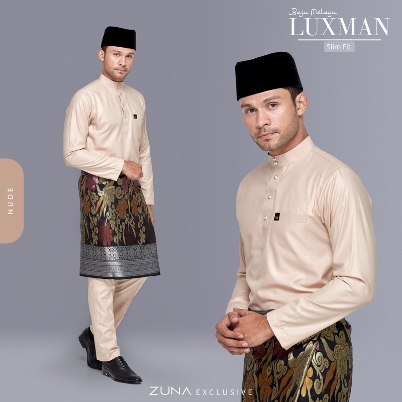 Nude Baju Melayu Slim Fit Version Luxman Premium Cotton By Zuna Exclusive Shopee Malaysia 