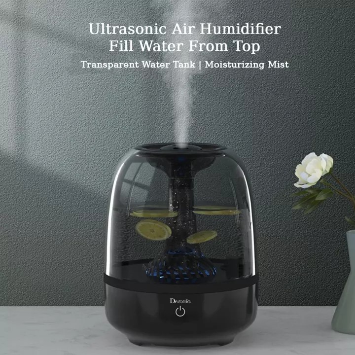 Deerma Deroma M535 Air Humidifier Transparent Black Water Tank with 4L