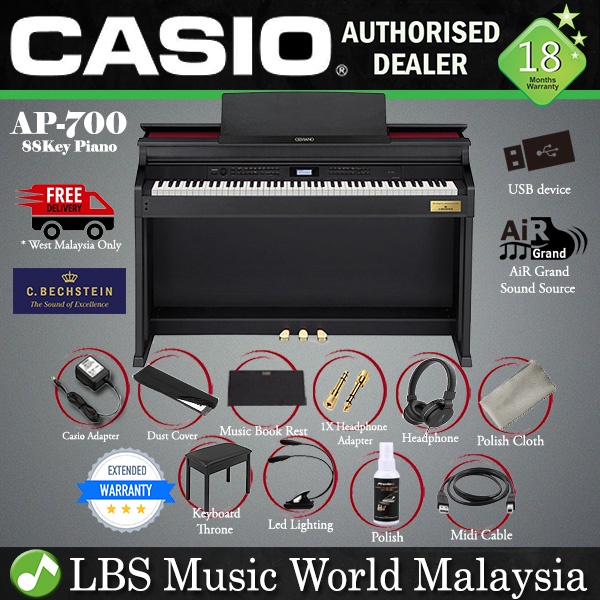 Casio AP-700 88 Key Celviano Digital Piano Black (AP700 AP 700 ...