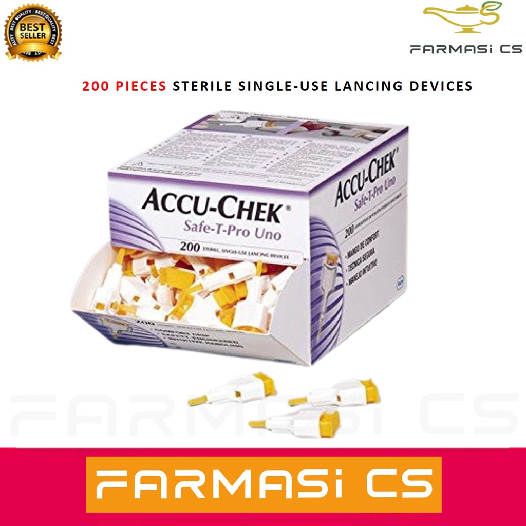 Accu-Chek Safe -T- Pro UNO 200 pieces EXP:10/2027 [ sterile, single use ...