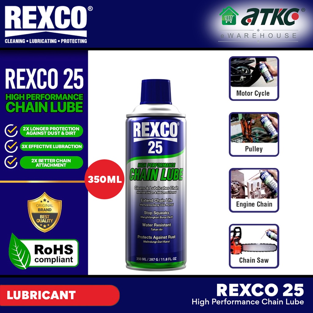 Rexco 25 High Performance Chain Lube Pembersih Rantai 350ML | Shopee ...