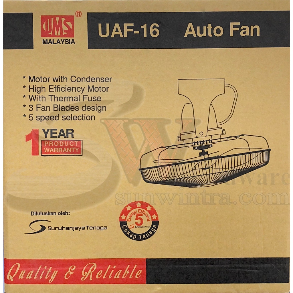 UMS 16 Inch (SIRIM) Ceiling Auto Fan 16