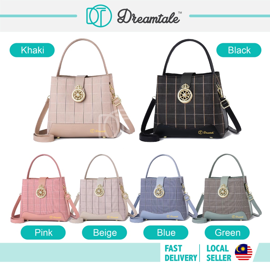 Dreamtale Women Handbag Varene Crown Bucket Bag Checkers Sling Bag Top ...