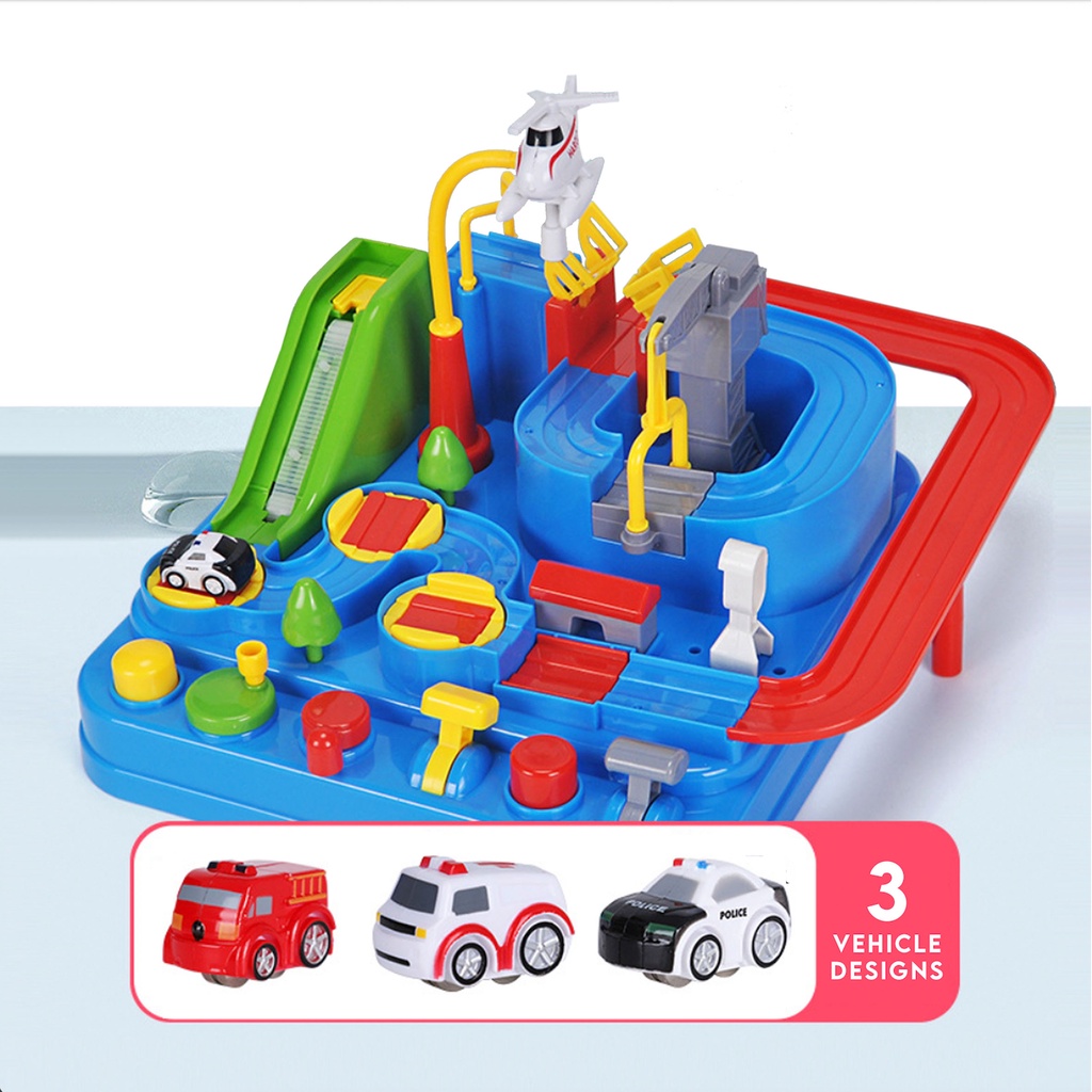 🔥Ready Stock🔥 Adventure Car Race Rail Track Toy City Rescue Educational Puzzle Playsets Kids (3