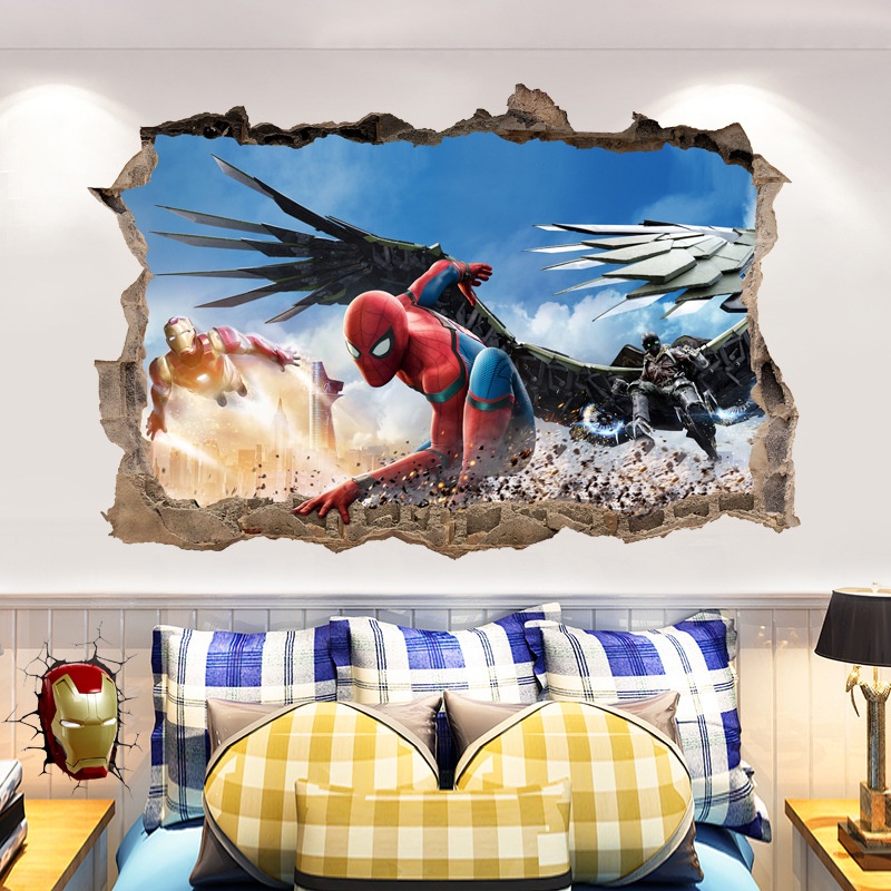 Spiderman Wall Stickers for Kids Rooms Boys Gifts By Diy Wall Stickers