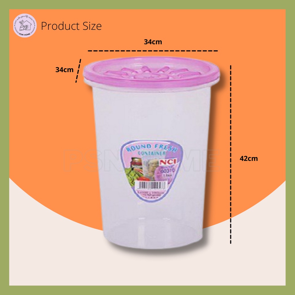 (NCI) Round Tall Multipurpose Round Air Tight Container / Canister ...