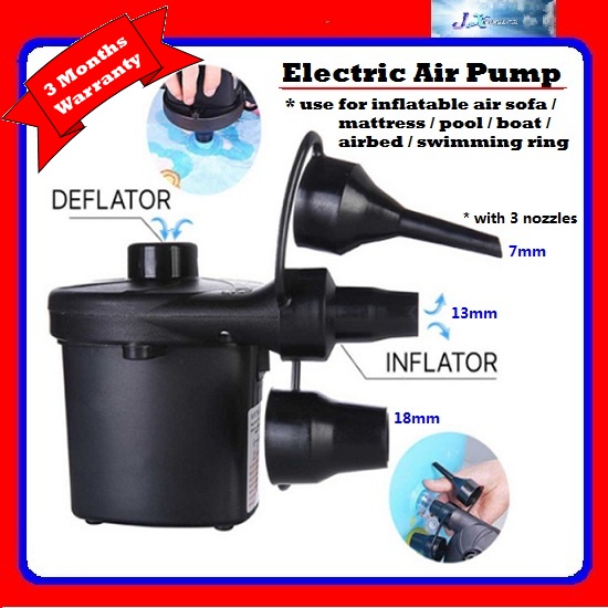 Electric Pump Inflator Deflator Inflatable Swimming Pool Swim Ring Boat