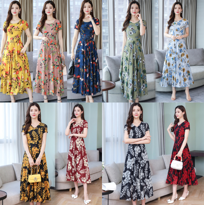 Floral maxi cheap dress shopee