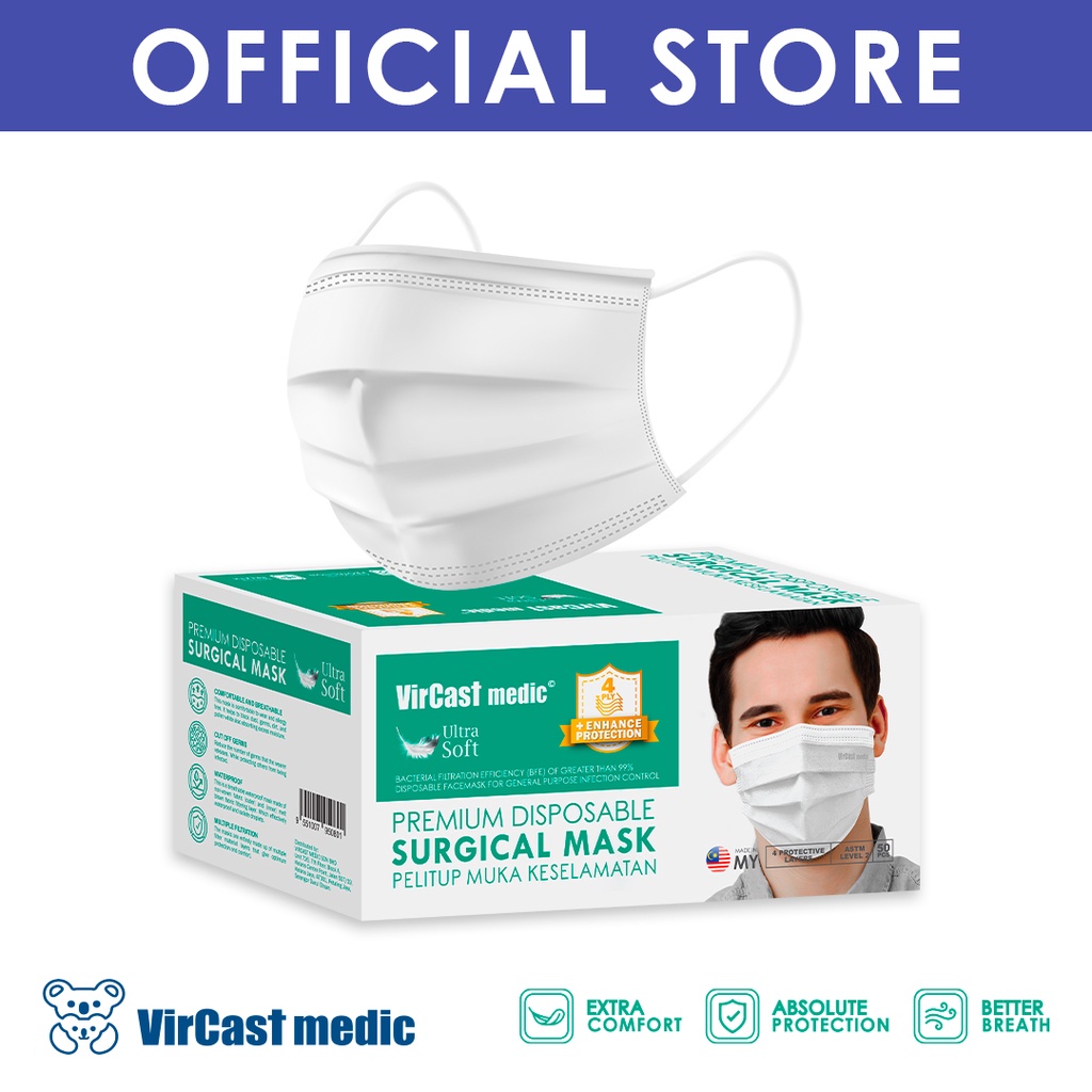 Vircast Medic 4ply Premium Disposable Mask 50pcs/box [READY STOCK ...
