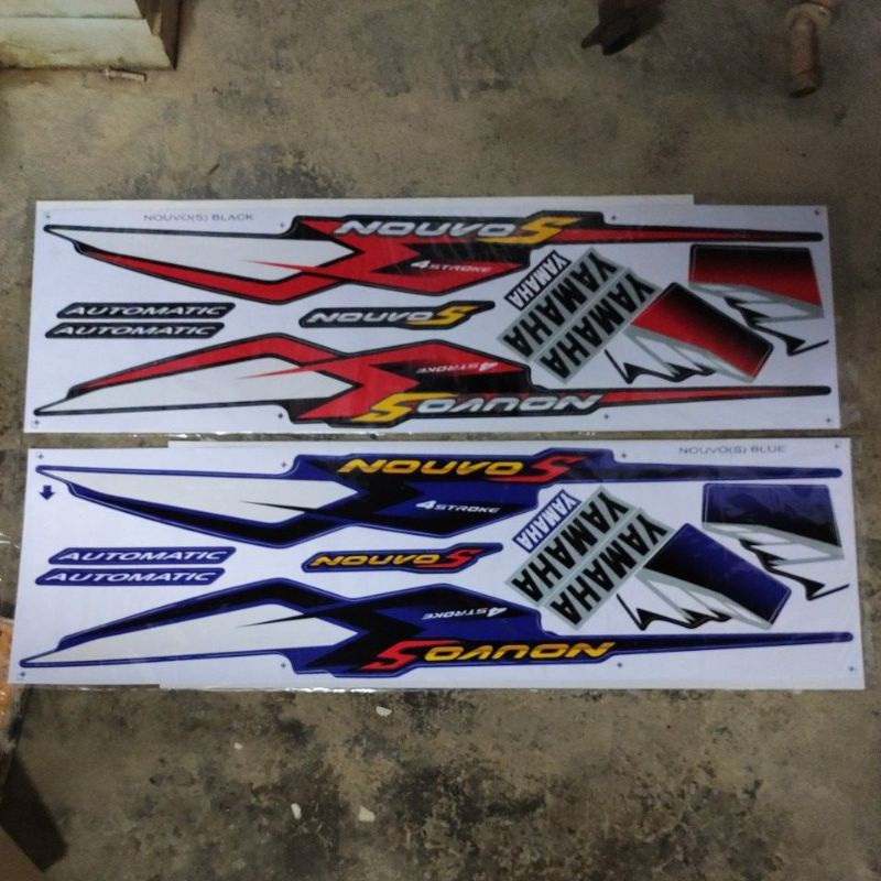Stiker sticker body stripe cover set yamaha nouvo s black (1) stripe