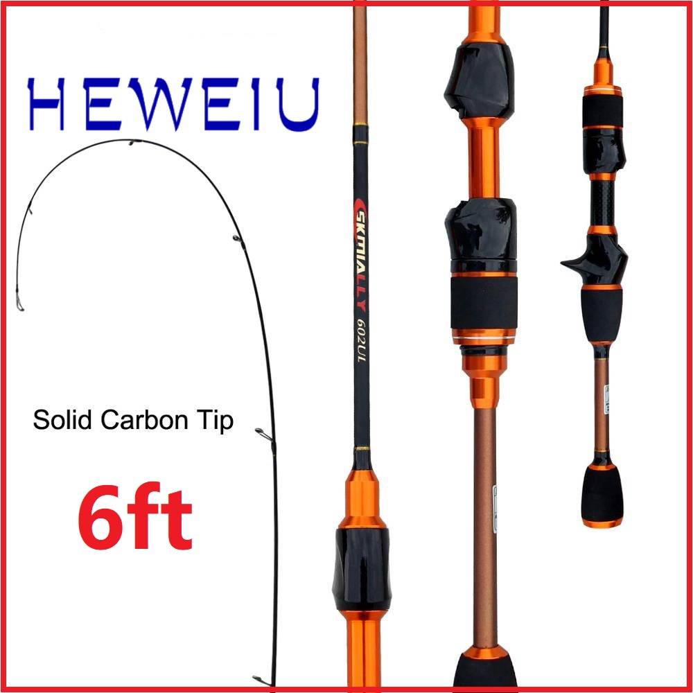 Heweiu 1.5m/1.68m/1.8m/1.98m UL Power Fishing Rod Solid Tip Micro-jigging Rod  Ultra Light Spinning Rod Ultralight Baitcasting Rod