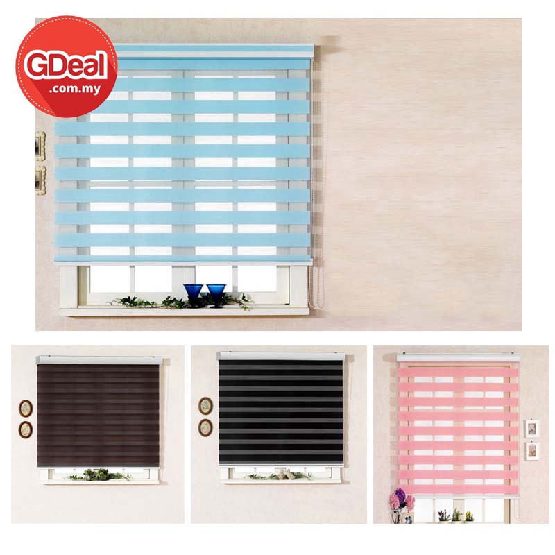 GDeal Home Indoor 120cm Window Zebra Curtain Screen Roller Blind Bidai ...
