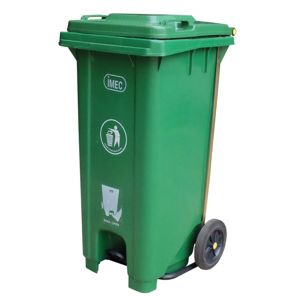 IMEC Step 120, Heavy Duty Two Wheel Mobile Rubbish Bin, 120L (Green