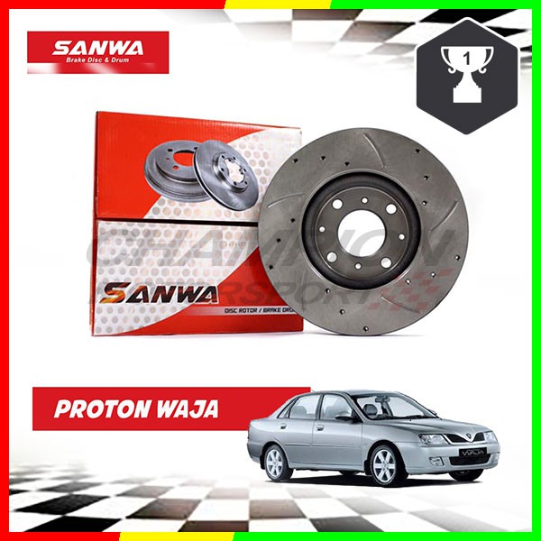 SANWA Proton Waja 1.6 / Perdana / Arena Cross Drilled Slotted Disc ...