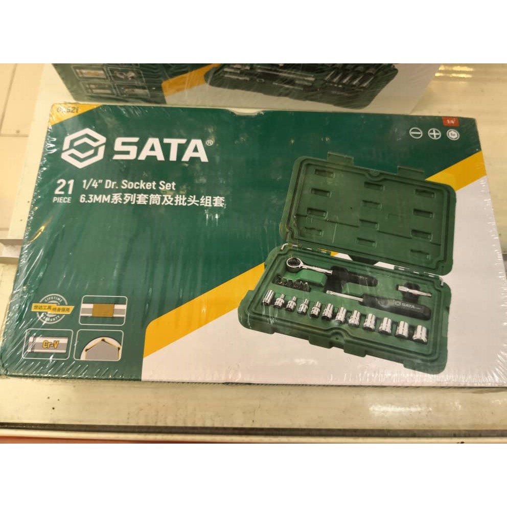 SATA 21PC 1/4'DR SOCKET SET METRIC 09521 (upgraded) | Shopee Malaysia