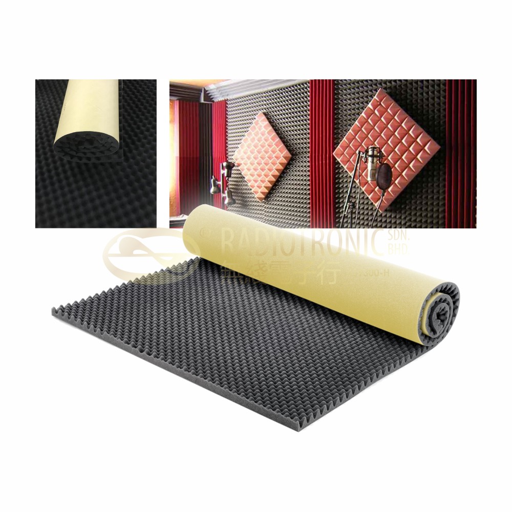 Fireproof Eggcrate Acoustic Foam With Glue In Black Color (EGGCRATE