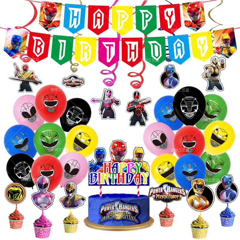 [READY STOCK] Power Rangers Superhero Birthday Party Decoration Latex ...