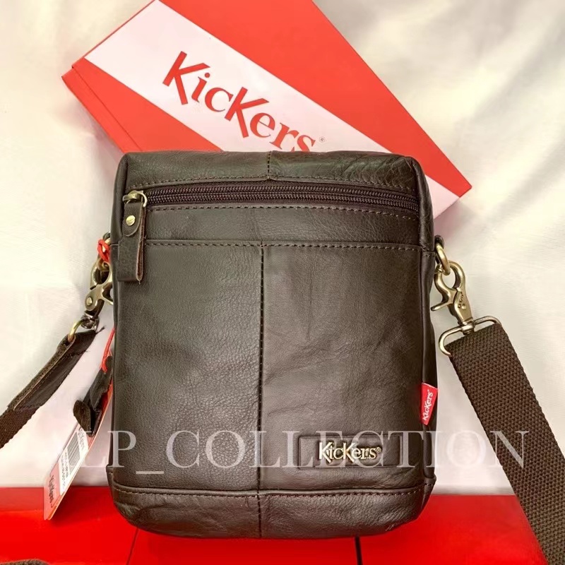 Kickers Sling Bag Pouch Bag Original Genuine Leather Attach With Belt 2 in 1 89170 Shopee Malaysia