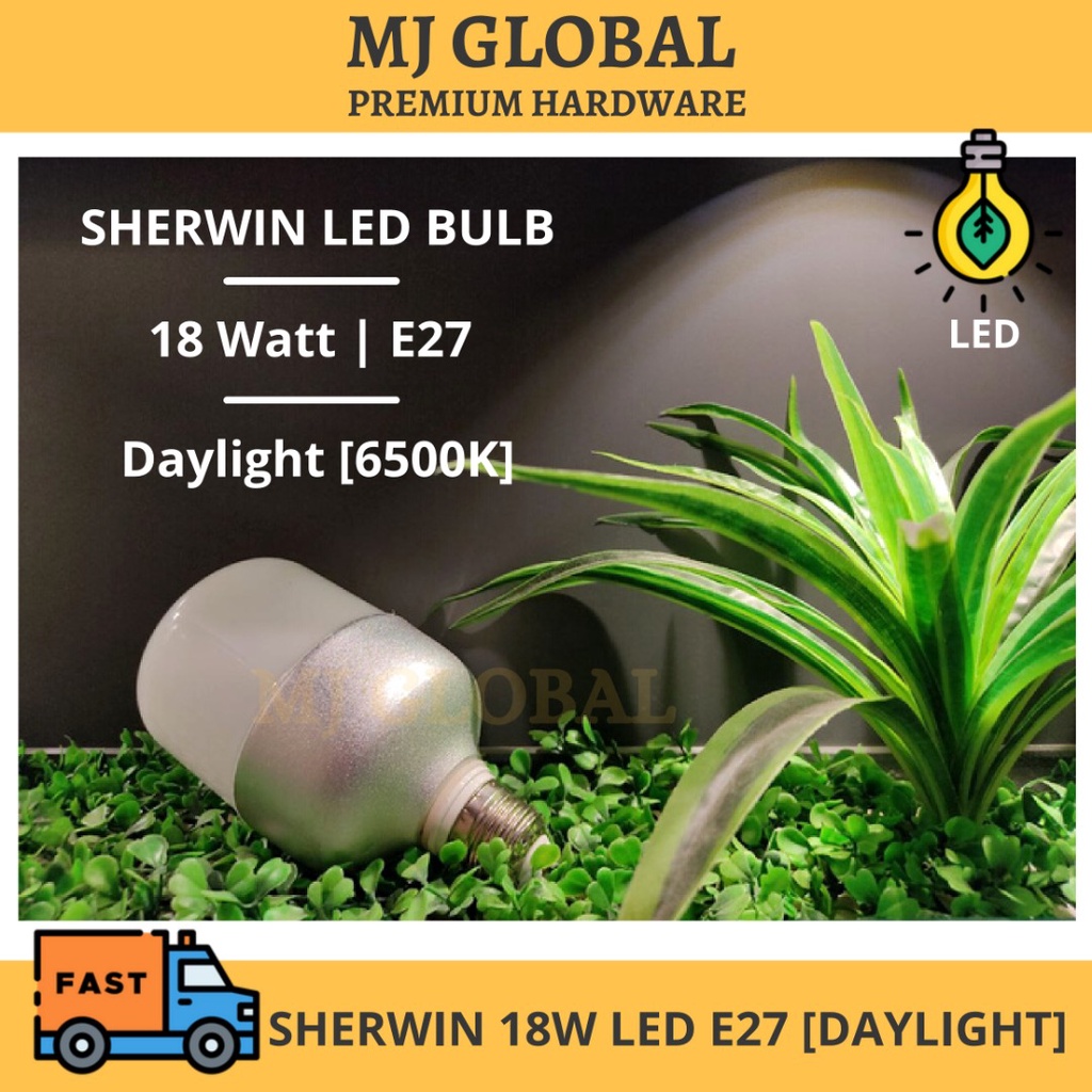 SHERWIN 18W LED Bulb E27 Daylight | Shopee Malaysia