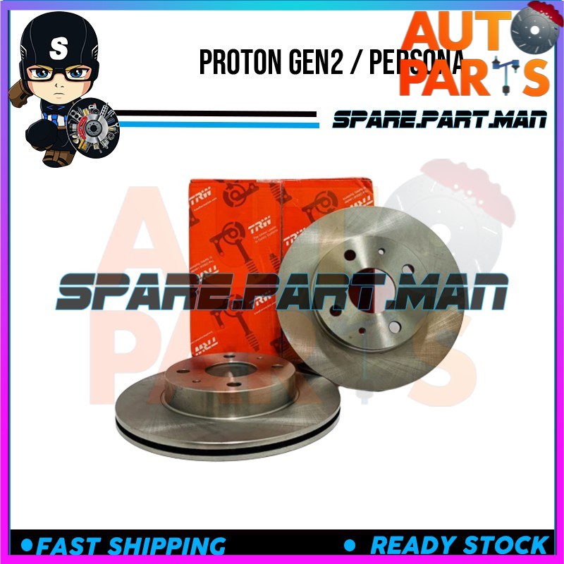TRW Front Disc Rotor - Proton Gen2 Persona (1 Pair) (DF7165) | Shopee ...
