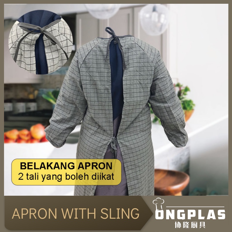 😎READY STOCK😎APRON BERLENGAN GETAH/ LONG SLEEVE/ YURILIFE APRON WITH ...