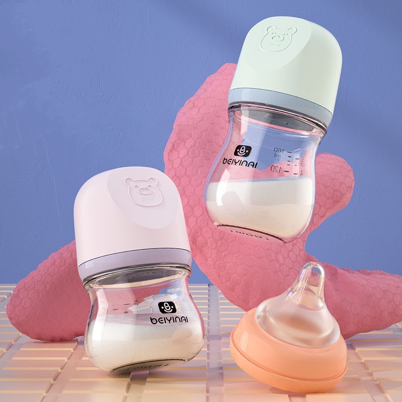 [READY STOCK] Wide Mouth Botol Susu Newborn Baby Glass Milk Bottle 80ml