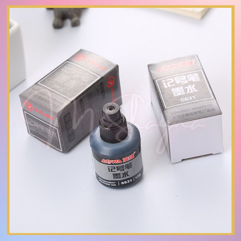 [‼️ CLEARANCE ‼️] Permanent Marker Pen Ink Bottle. Black Blue Red Ink ...
