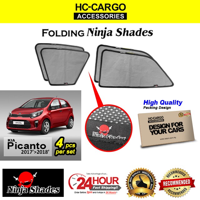 KIA Picanto 2017 2018 Ninja Shades Sunshade (4pcs) Ninja Sun