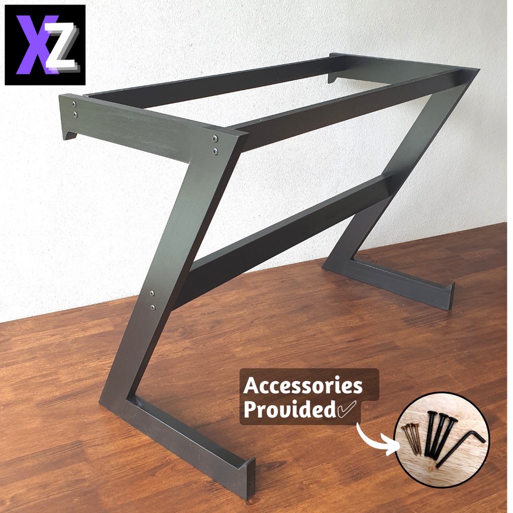 𝐗𝐙 ZSeries Wooden Table Leg BLACK Solid Wood Modern Meja Belajar