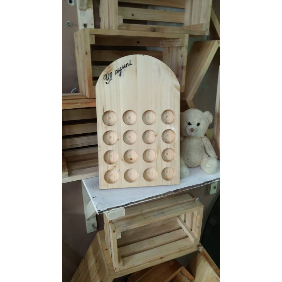 Essential Oil Rack Dari Kayu Pine. Saiz 19x32cm. Ketebalan 2cm/ Wooden ...