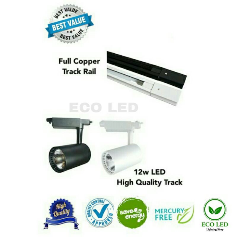 LED TRACK LIGHT SET - 3PCS 0F 12W LED TRACK LIGHT + 1PC OF 1 METER FULL ...