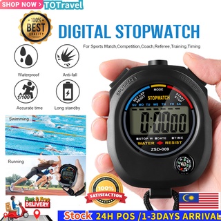 Digital Sports Stopwatch Timer 10/30/60/100 Track Professional