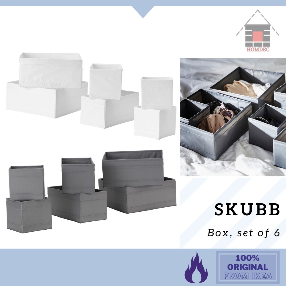 SKUBB Box, set of 6 - white