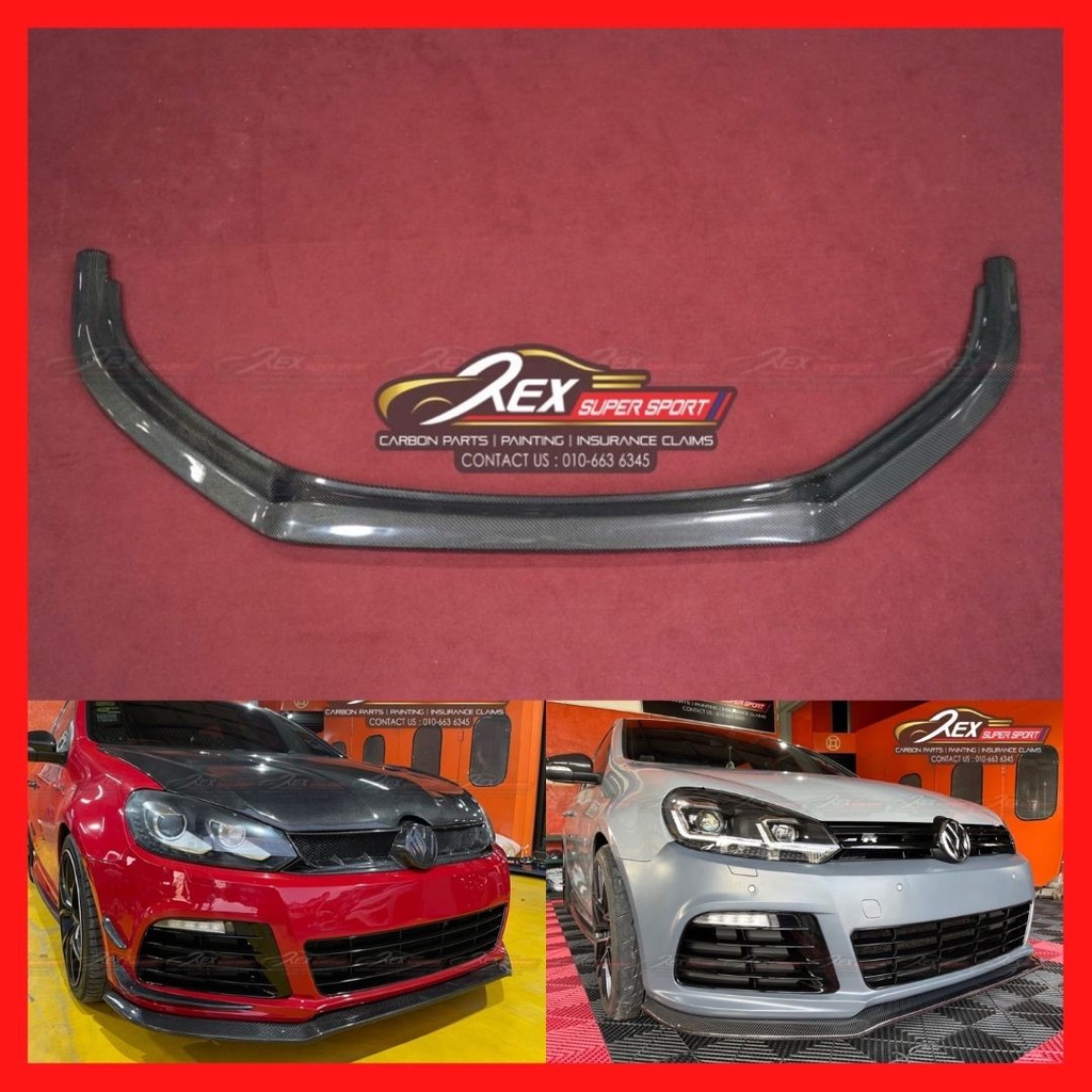 VW Volkswagen Golf MK6 R Exot 2 Front Lip Real Forged / Carbon Fiber ...