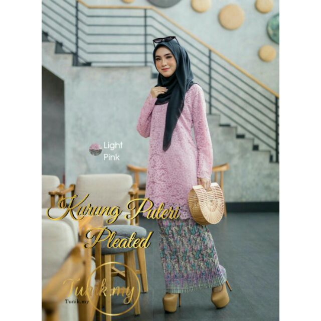 NEW Baju Raya! KURUNG PUTERI PLEATED | Shopee Malaysia