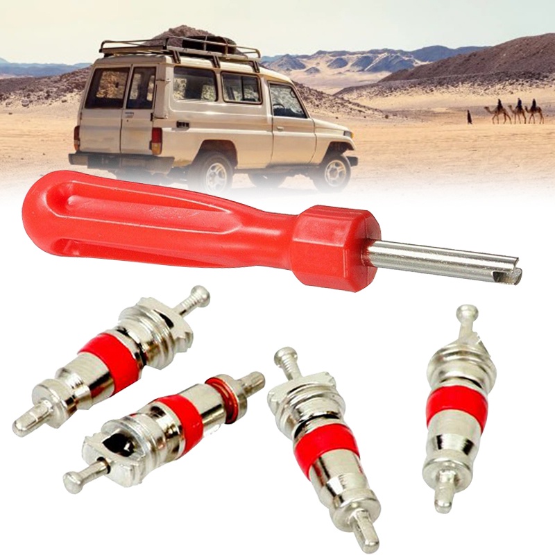 Valve Key Wheel Tyre Inner Tube Valve Remover Removal Tool New + Four