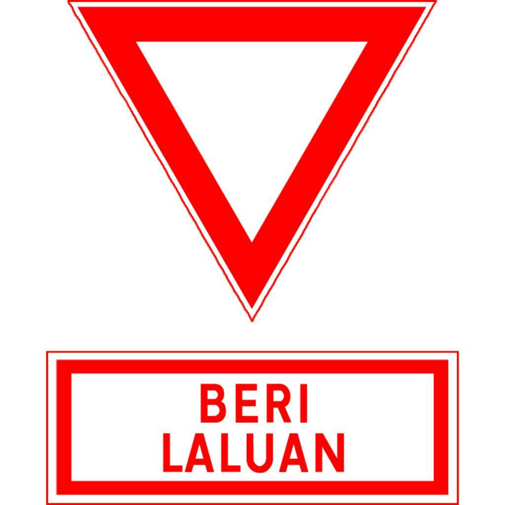 Reflective sign Beri Laluan / SignBoard/Papan iklan/Papan Tanda jalan