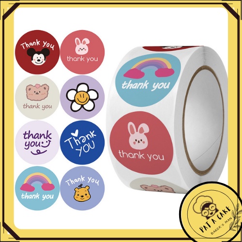 500pcs Thank You tag Children Cartoon cute fun stickers INS style ...