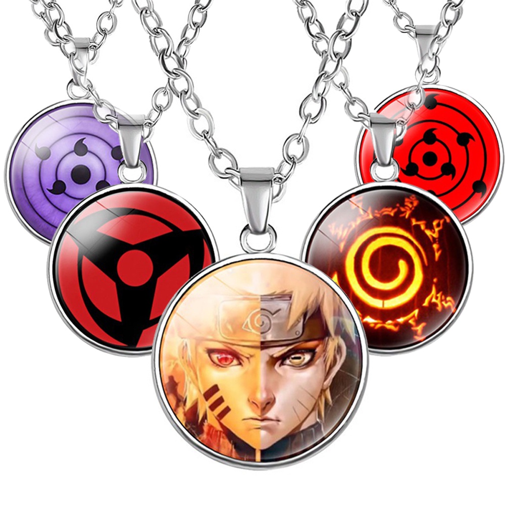 Trendy Anime Naruto Necklace Sharingan Eye Pendant Glass Uchiha Itachi ...