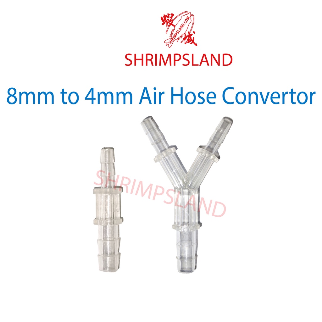 [SHRIMPSLAND] Aquarium Air Hose 8mm to 4mm Tube Pipe Size Converter
